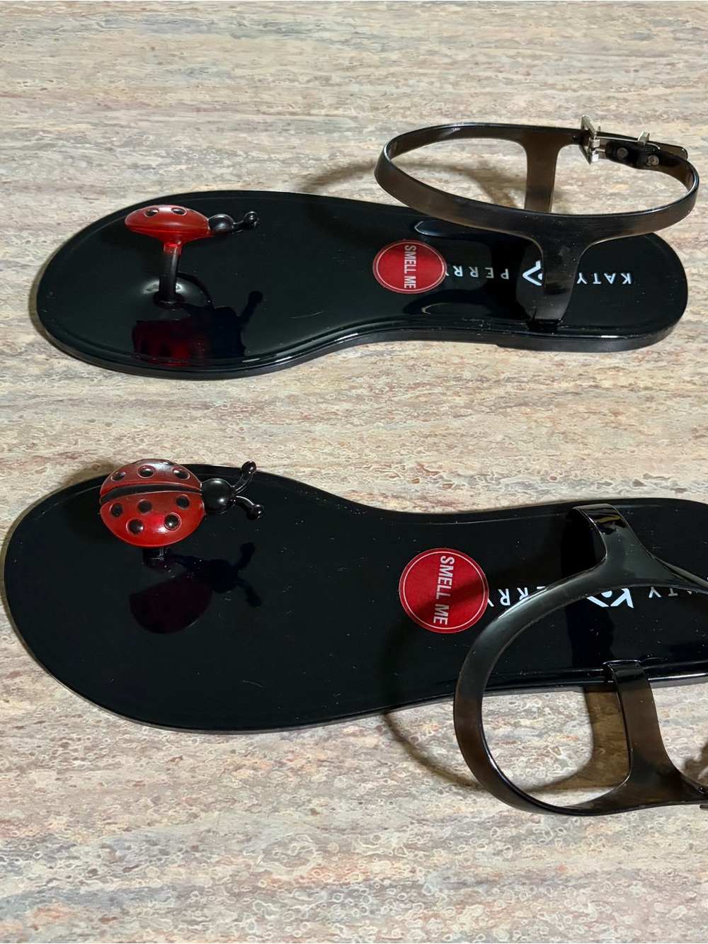 Katy Perry Collections The Geli Black Jelly Sandals with Red Ladybug - Picture 3 of 12